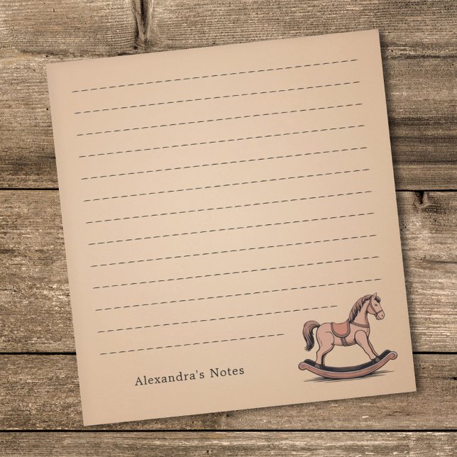 Bloco De Notas Cavalo de Pedra - Brinquedos de Madeira (Rocking Horse - Wooden Toys Notepad)