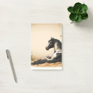 Bloco De Notas Cavalo de Pintura Preto e Branco