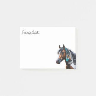 Bloco De Notas Cavalo de Tinta com Miçangas Nativas