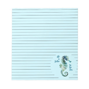 Bloco De Notas Cavalo-marinho - A vida é melhor pelo mar