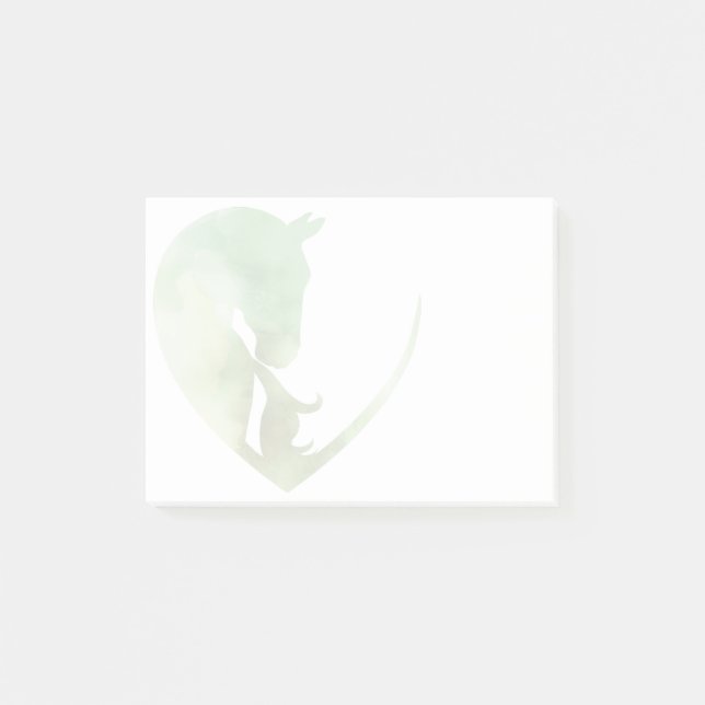 Bloco De Notas Cavalo no Coração - Notas Postes verdes (Frente)