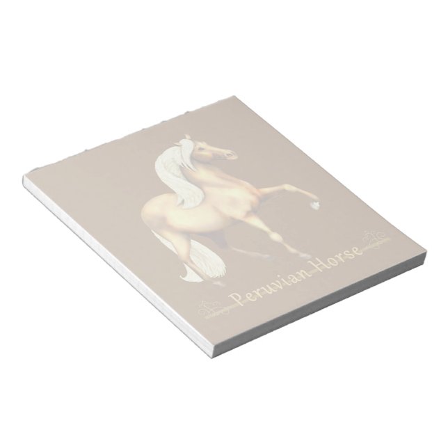 Bloco De Notas Cavalo Peruano ouro (Inclinado)