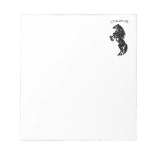 Bloco De Notas Cavalo Preto - Desenho - Adicione Seu Texto