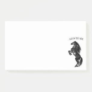 Bloco De Notas Cavalo Preto - Desenho Preto e Branco