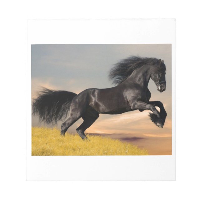 Bloco De Notas cavalo preto no deserto (Frente)