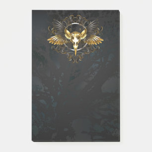 Bloco De Notas Caveira de ouro sobre fundo preto