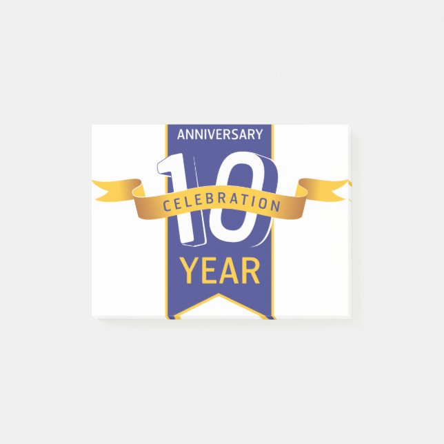 Bloco De Notas Celebração do Ano de 10º Aniversário (Frente)