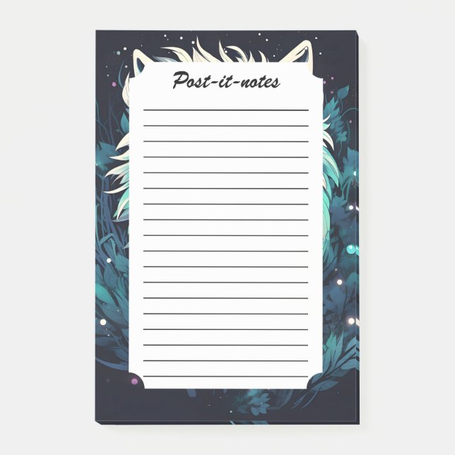 Bloco De Notas Celestial Lunar Wild Wolf (Frente)