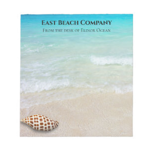 Bloco De Notas Cena de Praia Junonia Seashell Em Branco Pessoal