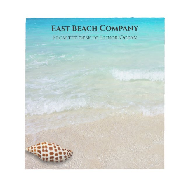 Bloco De Notas Cena de Praia Junonia Seashell Em Branco Pessoal (Frente)