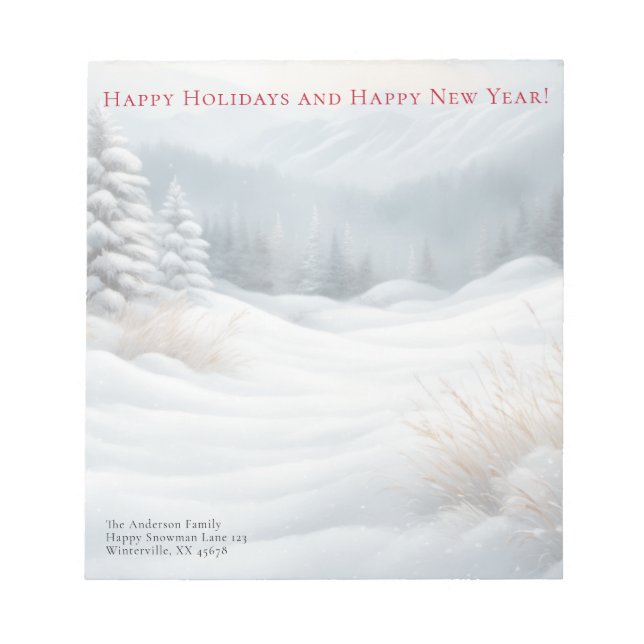 Bloco De Notas Cenário de Neve (Frente)