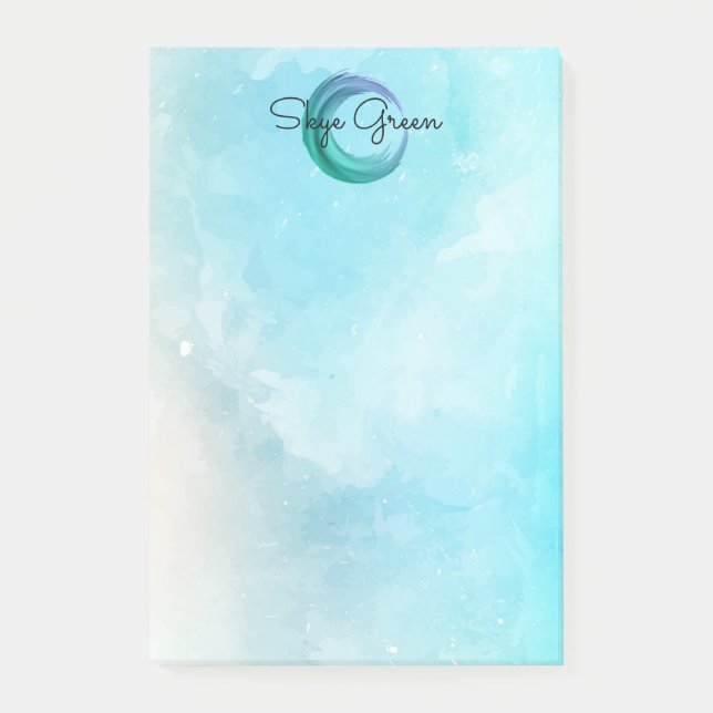 Bloco De Notas Cerceta feminino do monograma moderno do abstrato (Frente)