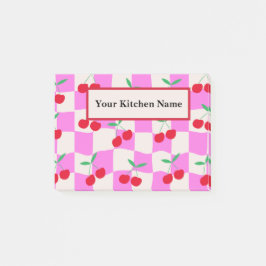 Bloco De Notas Cerejas verificadas em pranchetas cor-de-rosa pers