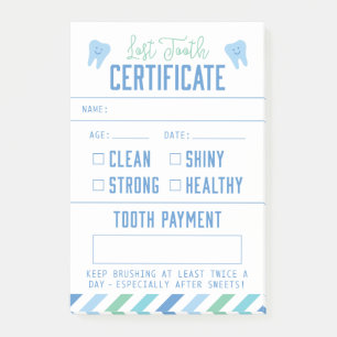 Bloco De Notas Certificado de fabrico de fadas dentárias