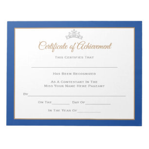 Bloco De Notas Certificados-Achievmnt da representação históri