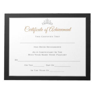 Bloco De Notas Certificados-Achievmnt da representação históri