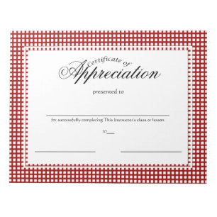 Bloco De Notas Certificados de Apreciação
