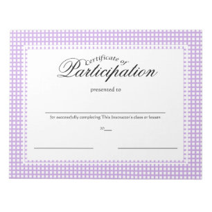 Bloco De Notas Certificados de participação