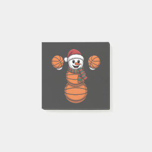 Bloco De Notas Cesta de Boneco de Neve Basquetebol Natal Santa Be