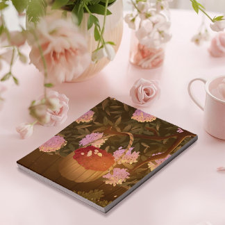 Bloco de Notas Cesta de Framboesa Hora Dourada