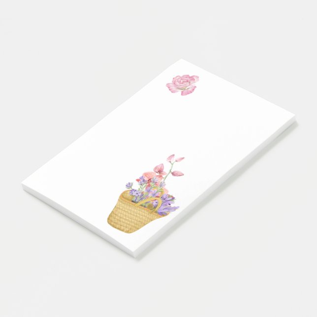 Bloco De Notas Cesto de Flores Notas Post-it (Inclinado)
