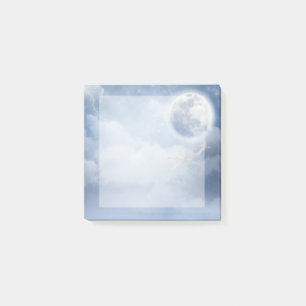 Bloco De Notas Céu Azul Mágico com Cisnes Voadoras