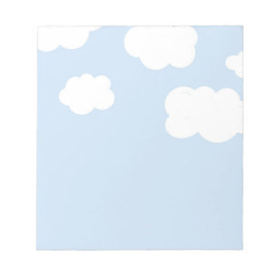 Bloco De Notas Céu Azul, Nuvens Brancas Fluffy,