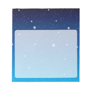 Bloco De Notas Céu Noturno Estrelado Azul Profundo