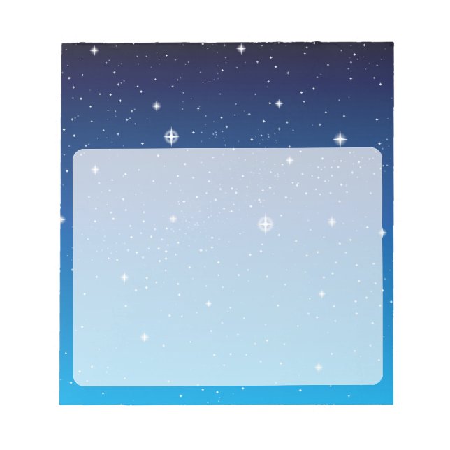 Bloco De Notas Céu Noturno Estrelado Azul Profundo (Frente)