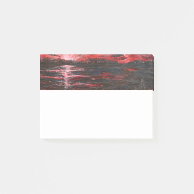 Bloco De Notas Céu Vermelho à Noite (Frente)