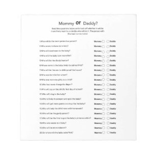 Bloco De Notas Chá de Bebê Neutro Universal para Mãe ou Pai