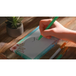 Bloco De Notas Chá de casamento Teal Dourada Bolinhas Confetti