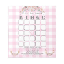 Chá de fraldas Bingo BOHO Baby Pink Gingham