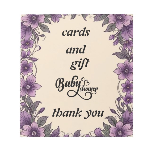 Bloco De Notas chá de fraldas de placas (Frente)