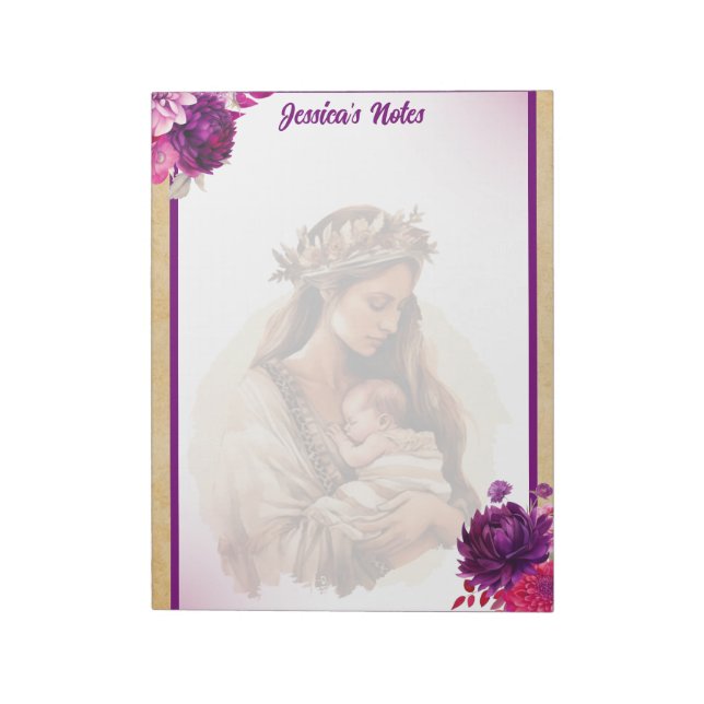 Bloco De Notas Chá de fraldas Purple Boho (Invertido)