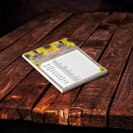 Bloco De Notas Chá de fraldas Rosa de Girassol Jogo de Palavra