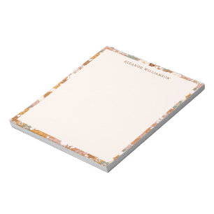 Bloco De Notas Chá de Noiva Floral Boho Terracota Retro Personali