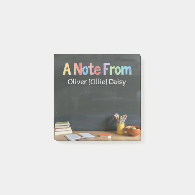Bloco De Notas Chalkboard-Style Teacher Post-it Notes (Frente)