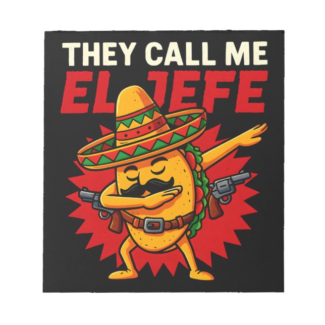 Bloco De Notas Chamam-me El Jefe Taco Funny Chefe Cinco De Mayo (Frente)
