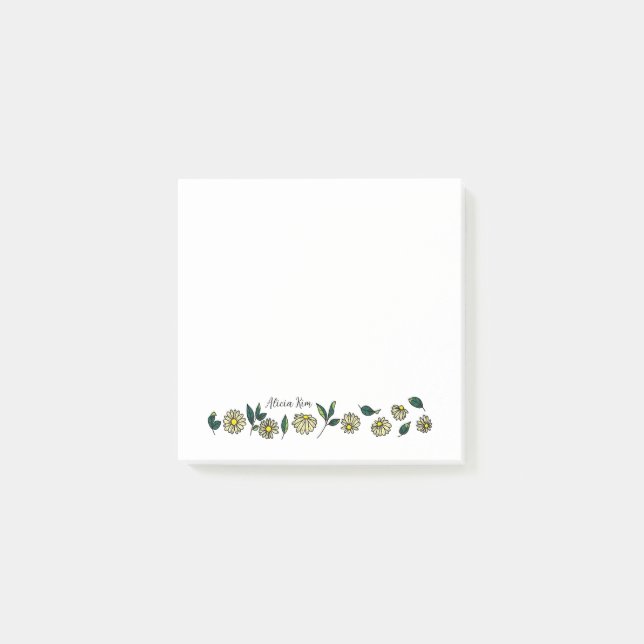 Bloco De Notas Chamomile Floral Banner Postado - Notas (Frente)