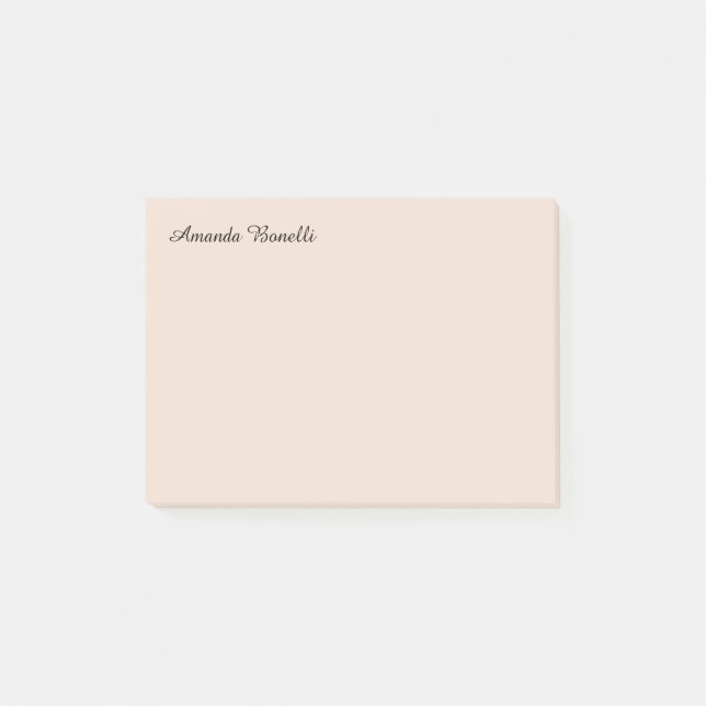 Bloco De Notas Champagne Pink Plain Simple Minimalist Modern (Frente)