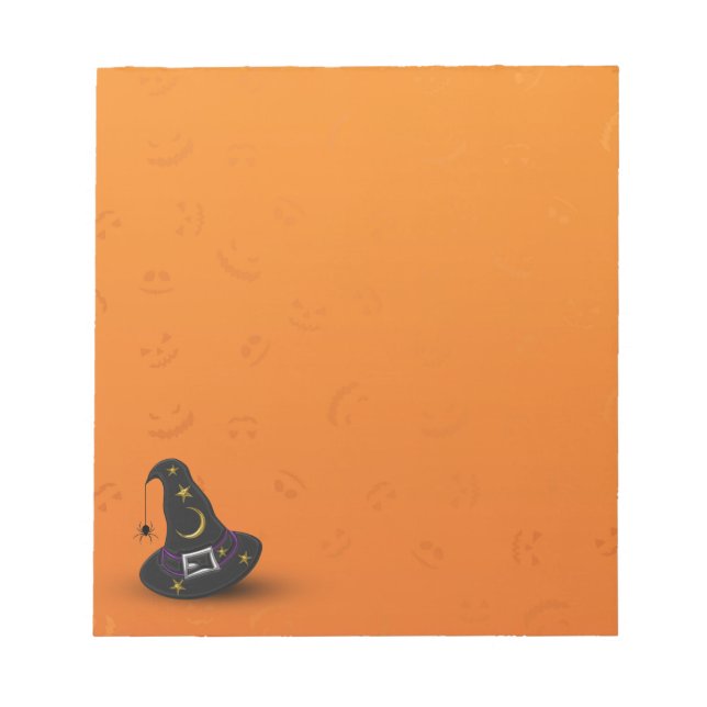 Bloco De Notas Chapéu de Bruxa de Halloween com Aranha (Frente)
