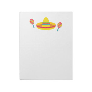 Bloco De Notas Chapéu Sombrero Colorido da Festa Maracas