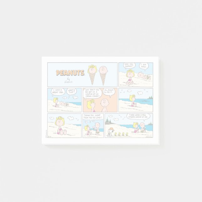 Bloco De Notas Charlie Brown & Sally Sorvete Na Praia (Frente)