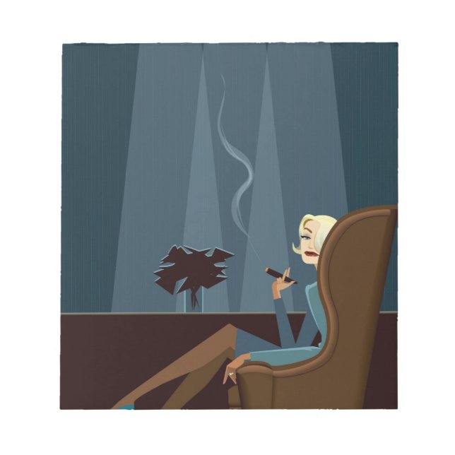 Bloco De Notas Charuto fumante de empresária (Frente)