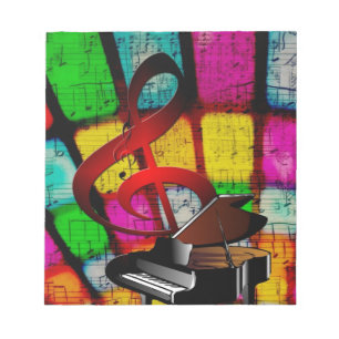 Bloco De Notas Chaves de Piano de Música Notas de Destino do Prof