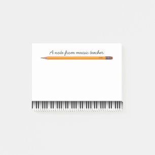 Bloco De Notas Chaves do piano & professor de música do lápis