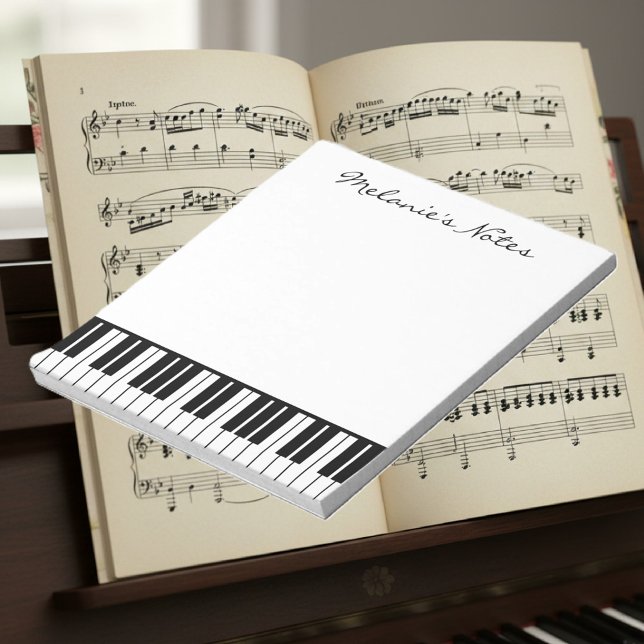 Bloco De Notas Chaves para pianista, pretas e brancas (Paino key notepad)