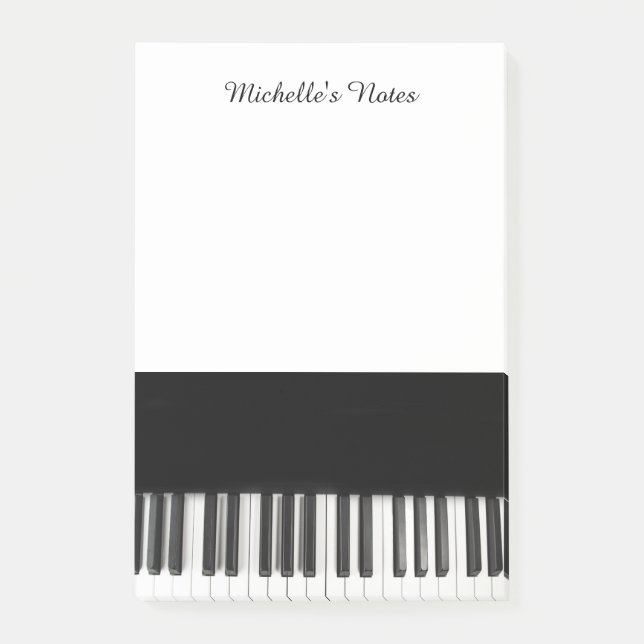 Bloco De Notas Chaves personalizadas personalizadas do piano (Frente)