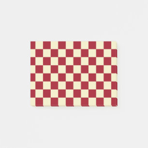 Bloco De Notas Checkered Burgundy e Cream